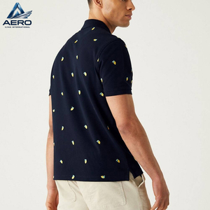 Polo Personalizado con Estampado de Frutas para Hombre, Camisa Ligera de Cuello Alto en Azul Marino Oscuro, Manga Corta, Ropa para Vacaciones de Verano - Product Image 3