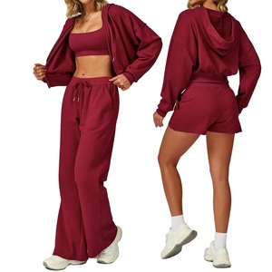 Conjunto Deportivo Unisex de Dos Piezas, Sudadera con Capucha y Pantalones Jogger, de Felpa de Algodón Ligero, Antibacterial, Transpirable, Color Sólido, Informal - Product Image 3