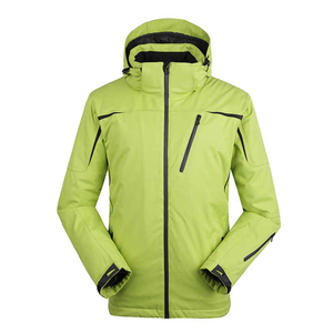 Chaqueta Impermeable Gruesa con Capucha, Color Verde Lima, Unisex, con Bolsillo Frontal con Cierre, Corte Regular, para Invierno y Actividades al Aire Libre - Product Image 1