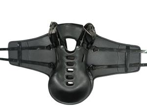 Silla de montar de cuero negro para equitación de resistencia con doble banda abdominal y correas de estribo - Product Image 1