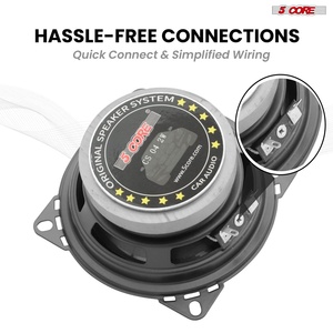 Haut-parleurs coaxiaux 5 cœurs pour voiture, 4 pièces, 250W, 4 ohms, système 2 voies avec super tweeter et subwoofer - Product Image 5