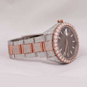 Reloj de Pulsera de Acero Inoxidable para Mujer de Alta Calidad, Estilo Hip Hop, Esfera Redonda de 36 mm, Esfera Analógica, Claridad VVS, Diamante Moissanita, Lujo - Product Image 4