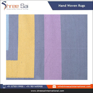 Alfombra de Lana Geométrica Moderna, Rectangular, Tejido Plano, Morado, Amarillo, Azul, Gris, con Flecos, Decoración para Sala de Estar, Producto Más Vendido - Product Image 4
