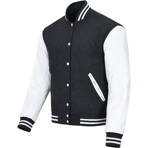 High Quality Youth Customizable Logo Vintage Varsity <b>Jacket</b> 100% Polyester Fabric Baseball <b>Jackets</b> for Men - Product Image 4