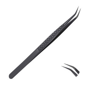 Pinces à cils en acier inoxydable fabriquées au Pakistan, avec poignée antidérapante, réutilisables, durables, longueur 10 mm - Product Image 1
