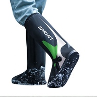 Couvre-chaussures de pluie imperméables hommes femmes protecteurs de bottes en PVC couvre-chaussures hauts antidérapants durables réutilisables pour une utilisation en extérieur
