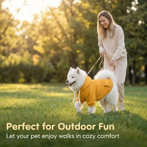 Suéter con Capucha para Perro, Impermeable y Cálido, Forrado de Felpa, con Bolsillo con Cremallera - Product Image 6
