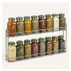 Modern Black Metal and Solid 2 Tier Spice Rack Organizer Freestanding Kitchen Counter <b>Shelf</b> for Seasoning Jars Durable Rack - Product Image 4