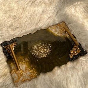 Handmade Serving Tray Resin Craftsmanship With Elegant Design for Modern Interior Decor Enhancement - Product Image 4