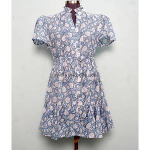 Vestidos de Playa Cortos de Verano para Mujer, Estilo Único, Hechos con Algodón Suave de Primera Calidad, Vestido Formal de Manga Corta - Product Image 1