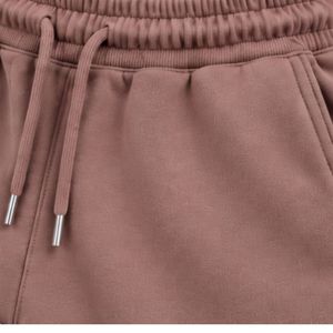 Ensemble de survêtement décontracté en molleton pour homme, couleur rose poussière et marron, avec sweat-shirt à col rond à motifs et pantalon de jogging, idéal pour la gym, le streetwear et les sports d'hiver - Product Image 6