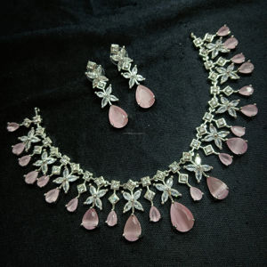 Classic American Diamond Bridal Jewelry <b>Set</b> Two-Piece Necklace and Earrings <b>for</b> <b>Wedding</b> Fashionable Classic Style - Product Image 1