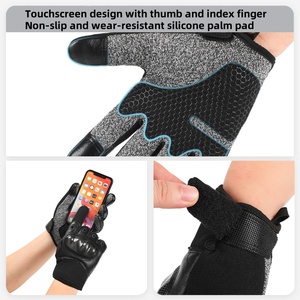 Guantes de Ciclismo de Medio Dedo de Cuero Ligero para Invierno para Hombre, Guantes Transpirables Antideslizantes para Ciclismo de Larga Distancia - Product Image 5