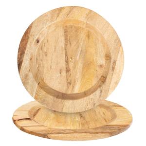 Plateau rond en bois de manguier naturel, fait main, lot de 2, pour servir des gâteaux au fromage, des desserts, des aliments et des charcuteries, parfait pour les fêtes - Product Image 5