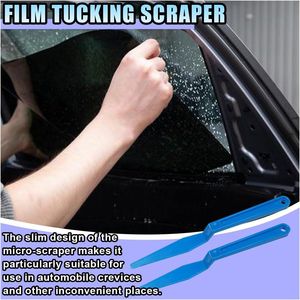 2 herramientas para tintado de ventanas de coche, espátula flexible de vinilo con mango largo, espátula de plástico para juntas, raspador de esquinas para películas de coche - Product Image 5