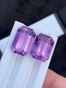 พลอยอเมทิสต์ธรรมชาติทรงเหลี่ยมมรกตสีม่วง สำหรับทำเครื่องประดับ แหวน จี้ หินประจำเดือนเกิดกุมภาพันธ์ - Product Image 5
