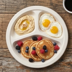 Plateau repas en bagasse à trois compartiments de 10 pouces, biodégradable, compostable, jetable, en fibre de canne à sucre, compatible micro-ondes - Product Image 6