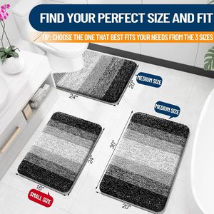 Hot Selling 17"x24" Microfiber Bath <b>Mat</b> Super Absorbent Non-Slip Floor Thick Plush Shaggy Tufted <b>Bathroom</b> Rug Washable Hotel - Product Image 2