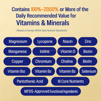 Poudre multivitaminée coréenne OEM, magnésium, lycopène, 18 nutriments, adultes, non destiné aux femmes enceintes, 7 flacons, soutien énergétique et immunitaire