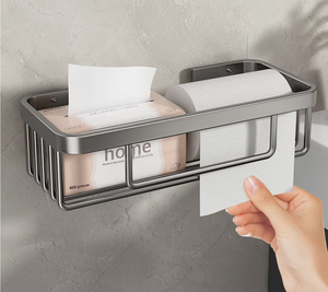 Moderno Soporte de Papel Higiénico de Pared Sin Perforaciones, Dispensador de Toallas y Papel para Baño, Estante de Almacenamiento para Uso en el Hogar y Sala de Estar - Product Image 2