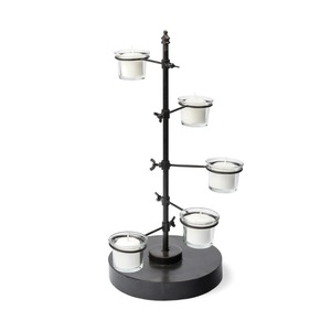 Candélabre en fer noir à 3 bras, design arbre en spirale, support de bougies pour décoration intérieure - Product Image 5