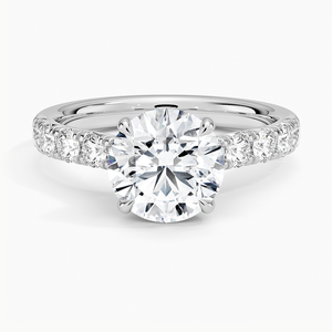 Bague SOJ 016 en argent 925, coupe ronde, Anthology, demi-couverture de diamants, 2 carats, couleur D, VVS1, moissanite certifiée GRA, prix bas - Product Image 1