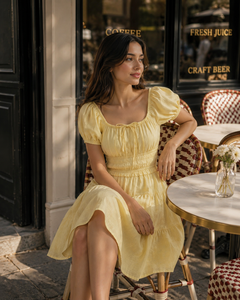 Bulk Women Summer Sundress-100% Cotton Handmade Elegant Puff Sleeve Square Neck <b>Ruffled</b> Tiered Mini <b>Dress</b> for Trendy Casual - Product Image 2