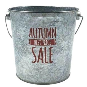 Seau de Noël traditionnel en métal rustique, forme arrondie, vierge pour sublimation, pour la décoration intérieure (vente en gros) - Product Image 1