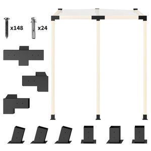 Kit Telaio in Rattan Nero con Base a Colonna per Pergola, Gazebo o Padiglione, Inclusi Dettagli in Vimini - Product Image 5