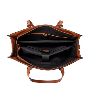 Sacs à bandoulière simples en cuir PU personnalisés en gros, à plusieurs compartiments, grande capacité, sacs pour ordinateur portable pour femmes, sacoches - Product Image 3