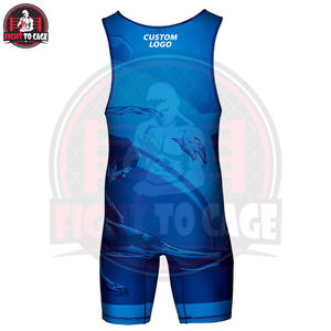 Trajes de Lucha de Alta Calidad, Ligeros, Duraderos, Servicio OEM, Ropa de Artes Marciales de Spandex y Poliéster Estampado con Cuello Redondo - Product Image 2