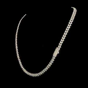 <b>Iced</b> <b>Out</b> VVS Moissanite 6mm Cuban <b>Chain</b> 925 Sterling Silver Rhodium Plated V-Link Trendy Unisex Necklace - Product Image 2