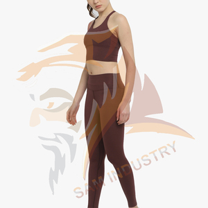 Conjunto de Yoga para Mujer con Diseño Nuevo y Logotipo Personalizado, Parte Delantera Sólida, Ligero, Transpirable, Cintura Alta, Ecológico - Product Image 3