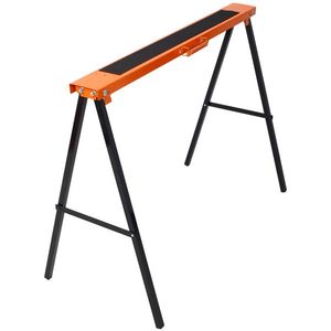 2 Pack Heavy Duty Steel Folding <b>Portable</b> Sawhorses Convenient Handle Fast Open Legs for Garage <b>Work</b> Woodworking <b>Benches</b> - Product Image 3