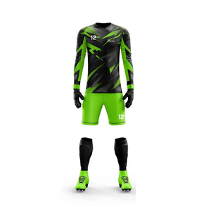 Nuevo Conjunto de Uniforme de Portero de Fútbol para Niños, Impreso, 100% Poliéster, Unisex, Cuello en V, Pantalones Cortos Transpirables - Product Image 3