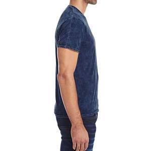 เสื้อยืดสตรีทแวร์ดีไซน์ล่าสุด ผ้าฝ้าย 100% ทรงหลวม สีพื้น สำหรับผู้ชาย ไซส์ผู้ใหญ่ ลายพิมพ์แบบฟอกสี - Product Image 4