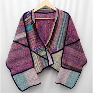 Veste Kantha Designer 100% Coton Multicolore Style Ethnique Premium Fermeture Ouverte Faite à la Main Vintage Réversible Vente en Gros - Product Image 4