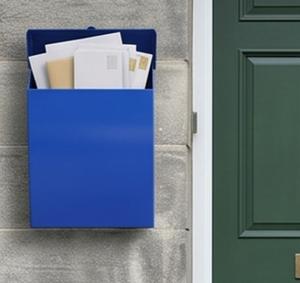 Boîte aux lettres murale galvanisée de qualité supérieure, revêtement en poudre bleue, étanche, accès frontal, sans serrure - Product Image 6