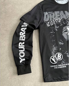 T-shirt en coton tricoté 100 % vierge de 300 grammes, imprimé sur mesure, de qualité supérieure, coupe ample à épaules tombantes, manches courtes, respirant, col rond - Product Image 3