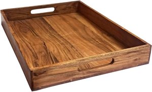 Bandeja de Servir de Madera Hecha a Mano con Diseño Elegante para Servir Desayuno, Almuerzo y Cena, y para Decoración del Hogar - Product Image 2