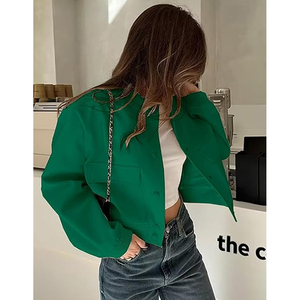 <b>Women</b> Cropped Baseball <b>Jacket</b> Fashion Letterman <b>Varsity</b> Supplier Wholesale USA - Product Image 2