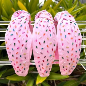 Latest Handmade Beaded <b>Headband</b> Collection for Women and Girls Valentine Day Special Heart Sprinkle & Fashion Padded Hairbands - Product Image 3