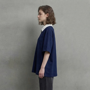 Polo femme 100% coton OEM/ODM, 220 grammes, coupe classique confortable, logo brodé personnalisé, streetwear. - Product Image 5