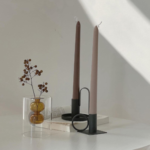 Christmas Antique Iron <b>Candlestick</b> <b>Holder</b> Taper Candle <b>Holder</b> Tabletop Ornament Black Candle <b>Holders</b> - Product Image 3