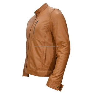High Quality MONO RIDERS Men's <b>Slim</b> <b>Fit</b> Waterproof Breathable Winter Motorcycle Leather <b>Jacket</b> Plus Size Standing Collar Zipper - Product Image 5