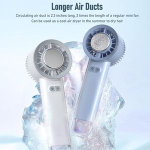 Rechargeable <b>USB</b> Charging Portable Mini <b>Desk</b> <b>Fan</b> Handheld Cooling 3 Speeds Cold Compress Function for Travel Longer Air Duct - Product Image 5