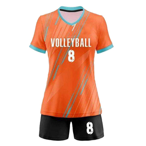 Wholesale High Quality Printed Sublimation <b>Volleyball</b> Uniform Design Male Female Girls Long Half Sleeve Moisture Wicking - Product Image 5