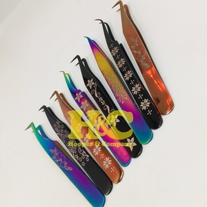 New Design Laser <b>Engrave</b> Lash Tweezers Pointed Sustainable Stainless Steel Eyelash Extension Tweezers Anti-Magnetic Tweezers - Product Image 4