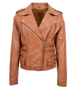 Chaquetas de Cuero para Mujer con Cuello Camisero, Acolchadas, Transpirables, a la Moda, Venta al Por Mayor - Product Image 1