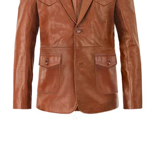 Blazer en cuir pour homme entièrement personnalisé, style parfait, vente chaude, prix raisonnable, designs uniques, blazer en cuir pour homme - Product Image 5